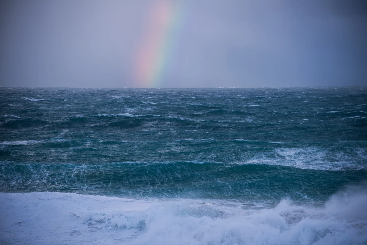 Rainbow and windy conditions
