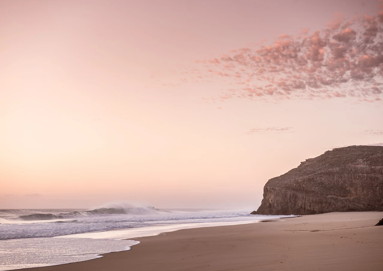 Ethels beach and a pink sunset