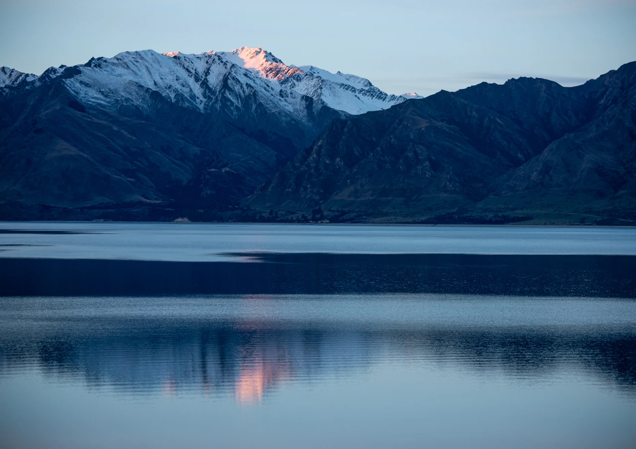 Blue lake in Southland New Zealand