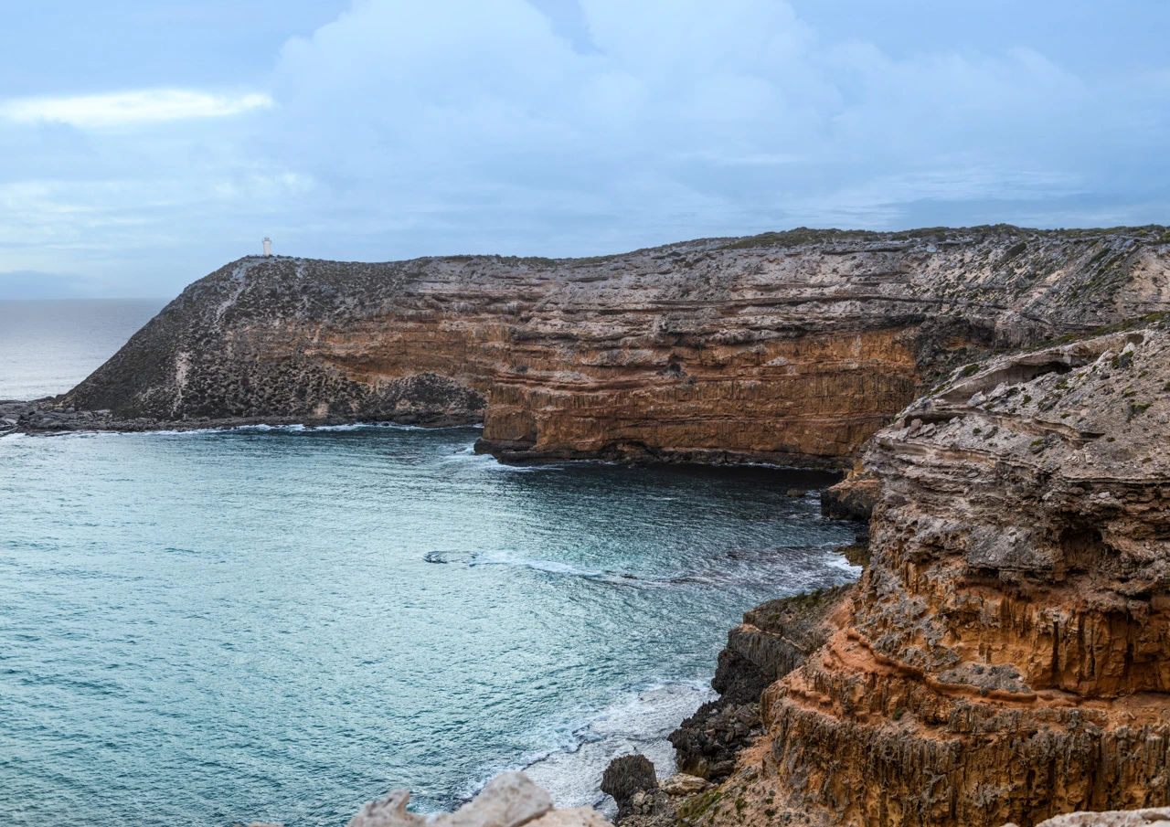 Cliffs around Cape Spencer lighthouse