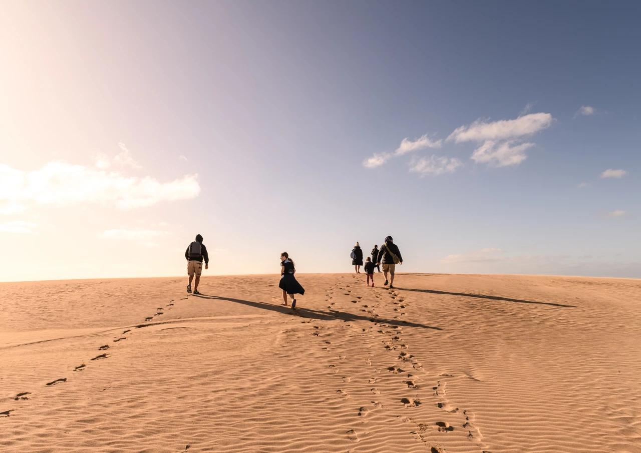 Walking over the sand hills