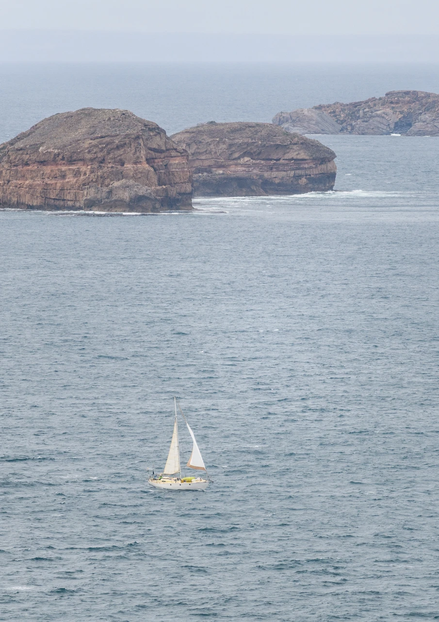 Yacht sails around Cape Spencer Yorke Peninsula